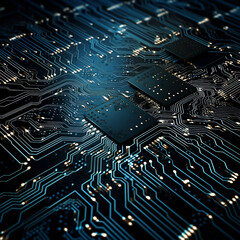Circuit board background, wallpaper tech, Generative AI