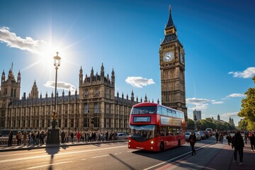 Big Ben in London England travel destination picture - obrazy, fototapety, plakaty