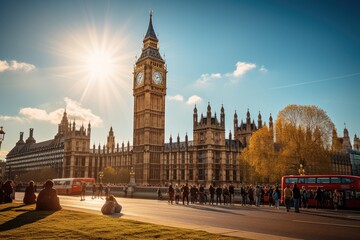 Big Ben in London England travel destination picture - obrazy, fototapety, plakaty
