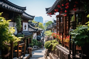 Fototapeta premium Bukchon Hanok Village in Seoul South Korea picture