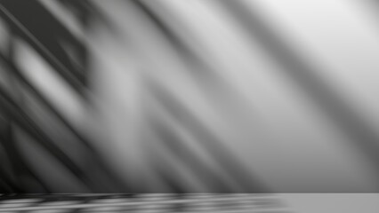 Light and shadow coming into the room, shadow of window frame, GOBO light, gray and black Elegant and Modern 3D Rendering image background