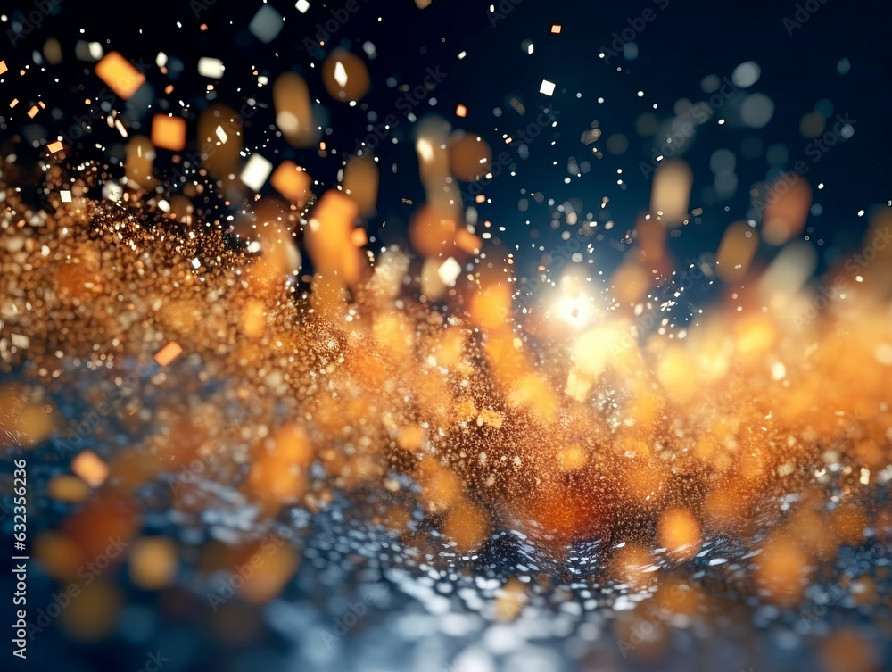 Poster abstract background with bokeh defocused lights and stars. Generative AI