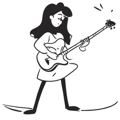 a girl playing guitar