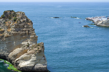 Raouche raoucheh beirut lebanon rocks mediterranean sea water coast beach famous historical