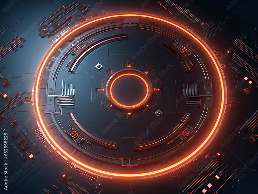 Aufkleber abstract technology background. futuristic user interface. generative ai