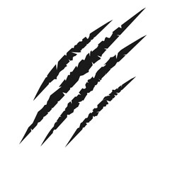 claw tracks illustration,wild animal paw effect icon element vector