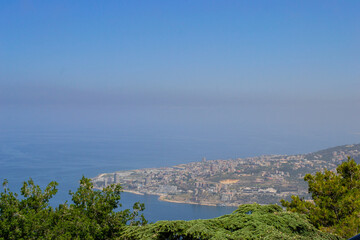 lebanon Jounieh Beirut cityscape coast landscape high up sky clouds mounatins mediterranean sea