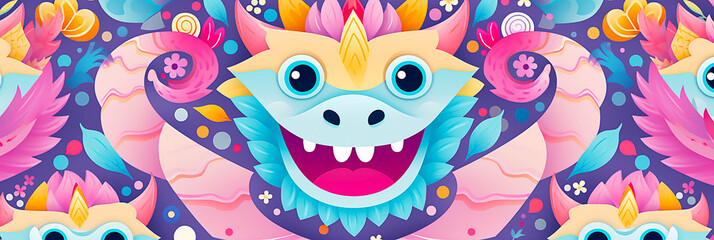 Obraz premium Cute Colorful Chinese Dragon Image