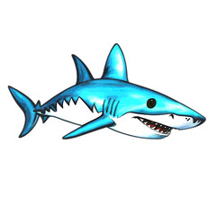 shark, watercolor ocean theme, generative ai