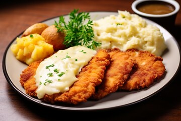 Homemade Breaded German Weiner Schnitzel | Generative AI
