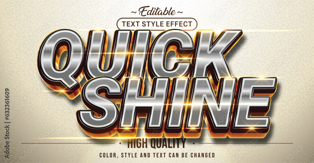 Poster Editable text style effect - Quick Shine text style theme.