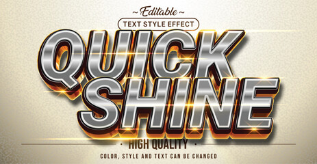 Editable text style effect - Quick Shine text style theme.