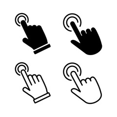 hand click icon vector. clicking finger icon. pointer icon