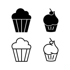 Cup cake icon vector. cake icon. bakery. muffin