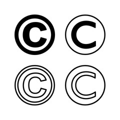 Copyright icon vector. copyright symbol