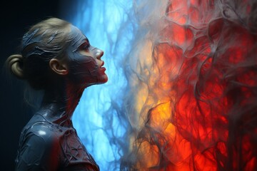 フェイスペイントされた人,Generative AI AI画像