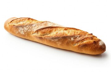 Big french bread illustration on white background. Generative AI