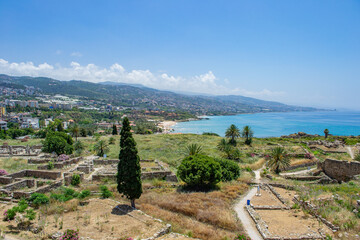 Phoenician ruins byblos lebanon old castle coast meditteranean 