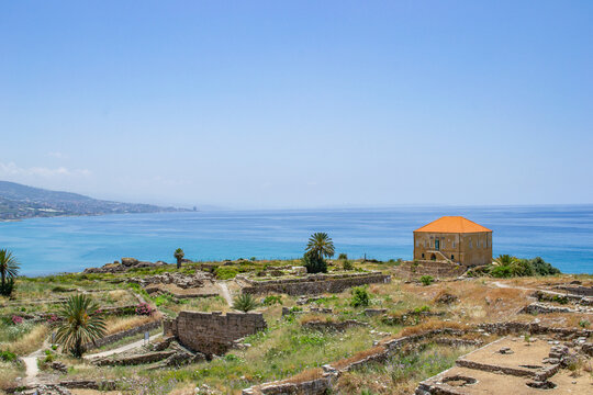 Phoenician ruins byblos lebanon old castle coast meditteranean 