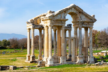 Tetrapylon - the main attraction of Aphrodisias in Turkey.