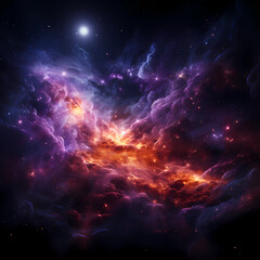 Der Urknall - Lila Supernova Galaxis Schöpfung