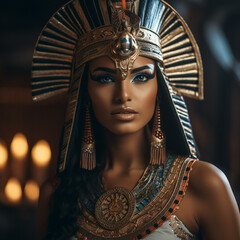 Obraz premium Egyptian female goddess with headdress