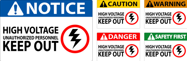 Danger Sign High Voltage Unauthorized Personnel Keep Out