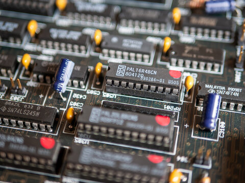 MMI PAL16L8BCN Chip on Vintage Computer Board from the 90s