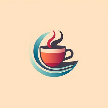 コーヒーカップのロゴ,Generative AI AI画像