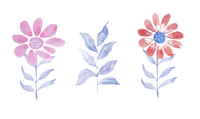 Cute Abstract Watercolor Flower Clip Art