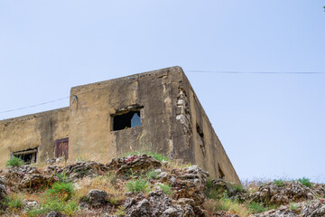 Mountains of Lebanon vast landscape peak abandoned buildings home village