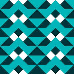 Seamless pattern with geometric motifs in three colors