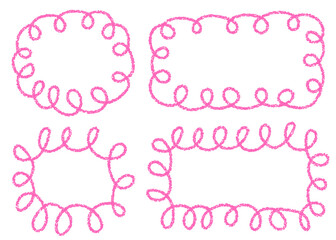 クレヨン素材　手描きのラフなフレームセット