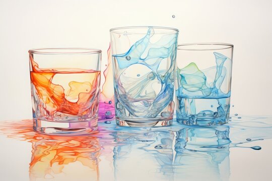 グラスと水,Generative AI AI画像
