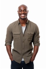 Fototapeta premium Attractive man in casual cloths with a beard, generative ai