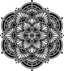 Mandala. Highly detailed ornamental design. Tattoo, print, design element, for coloring book pages