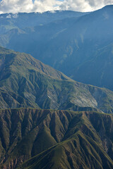 Detail of the texture of the mountains in the Chicamocha Canyon, mountainous Andean area in Santander, Colombia.