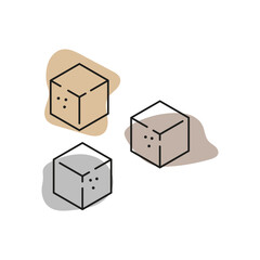 Obraz premium Tofu flat line in colored spots icon. Vector illustration. Eps 10.