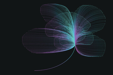 Abstract line art gradient vector design in the shape of a flower