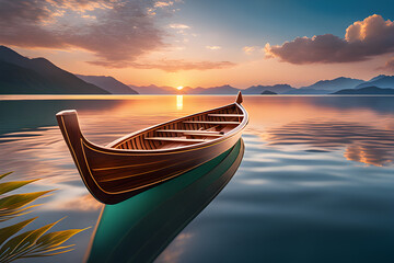 boat at sunset.
Generative AI