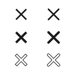 Obraz premium Close icon set. Exit sign set. Delete icon set. Wrong mark icon set. Delete symbol set. Vector illustration. Eps 10.