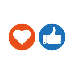 like icon. Social media icon. Thumbs up icon. Vector illustration. Eps 10.