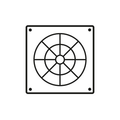 Fan grill icon. Computer cooler grill. Eps 10.