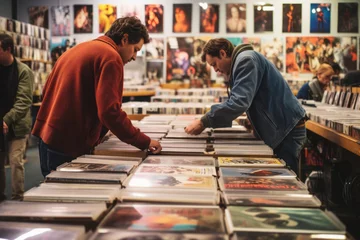 Deurstickers Muziekwinkel Exploring Glendale: Realistic Record Shopping Through Photography - vinyl disc