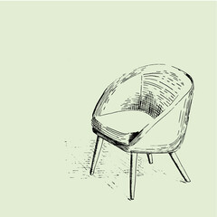 Chair black lines hand drawn 
