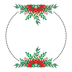 Naklejka premium cute florel frame shape design