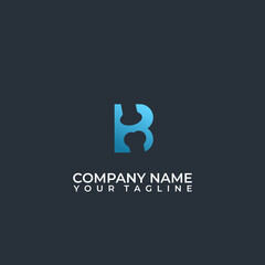 B letter logo design with negative space joints. Orthopedic vector logo.