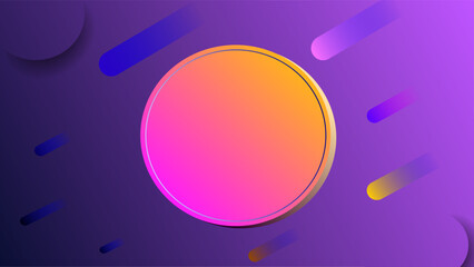Twilight text placeholder circle frame 3D abstract geometric background