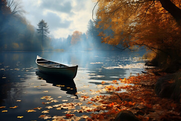 Autumn Tranquility: Serene Lake in Fall