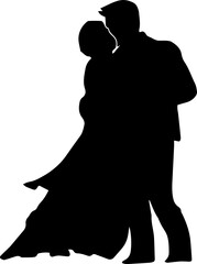 Wedding silhouette kiss couple romantic